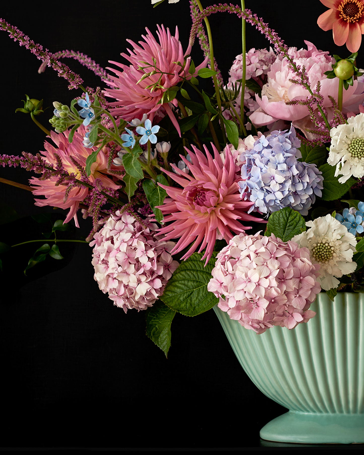 Detail of Limited Edition "Betsy" Fine Art Print, Flower Arrangement on Black Background